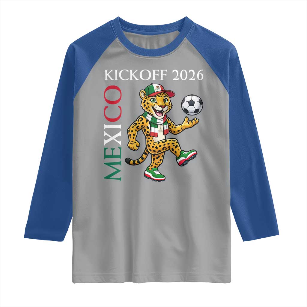 Mexico Soccer Pride Jaguar Kickoff 2026 Raglan Shirt TS12 Sport Gray Royal Print Your Wear