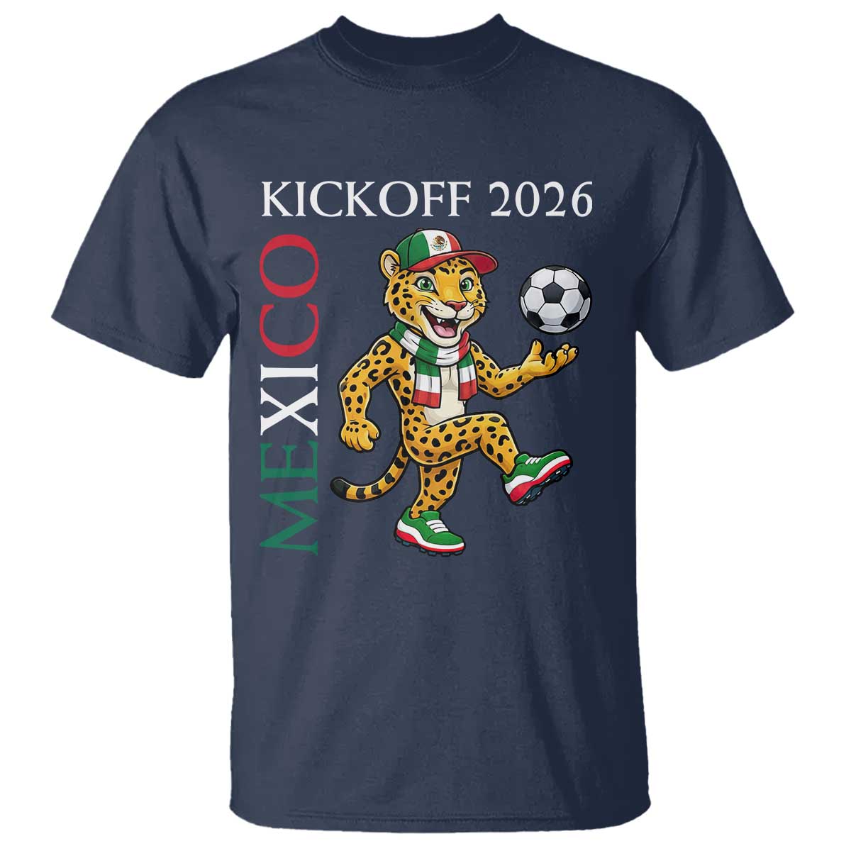 Mexico Soccer Pride Jaguar Kickoff 2026 T Shirt TS12 Navy Print Your Wear