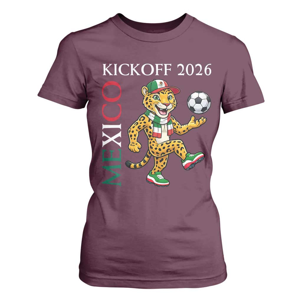 Mexico Soccer Pride Jaguar Kickoff 2026 T Shirt For Women TS12 Maroon Print Your Wear