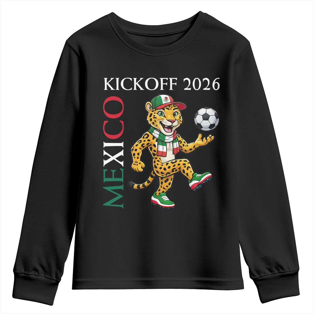 Mexico Soccer Pride Jaguar Kickoff 2026 Youth Sweatshirt TS12 Black Print Your Wear