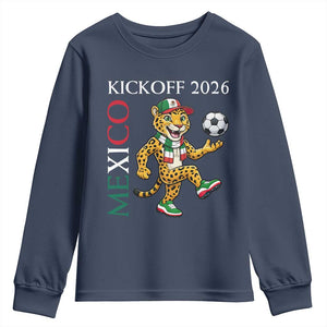 Mexico Soccer Pride Jaguar Kickoff 2026 Youth Sweatshirt TS12 Navy Print Your Wear