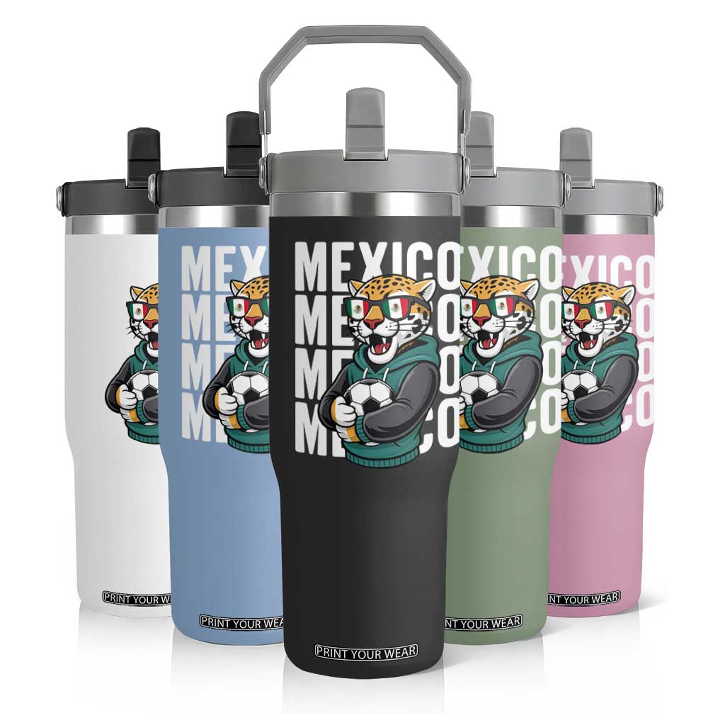 Fierce Mexico Jaguar Soccer Pride Fan Gift Flip Straw Tumbler TS12 Print Your Wear