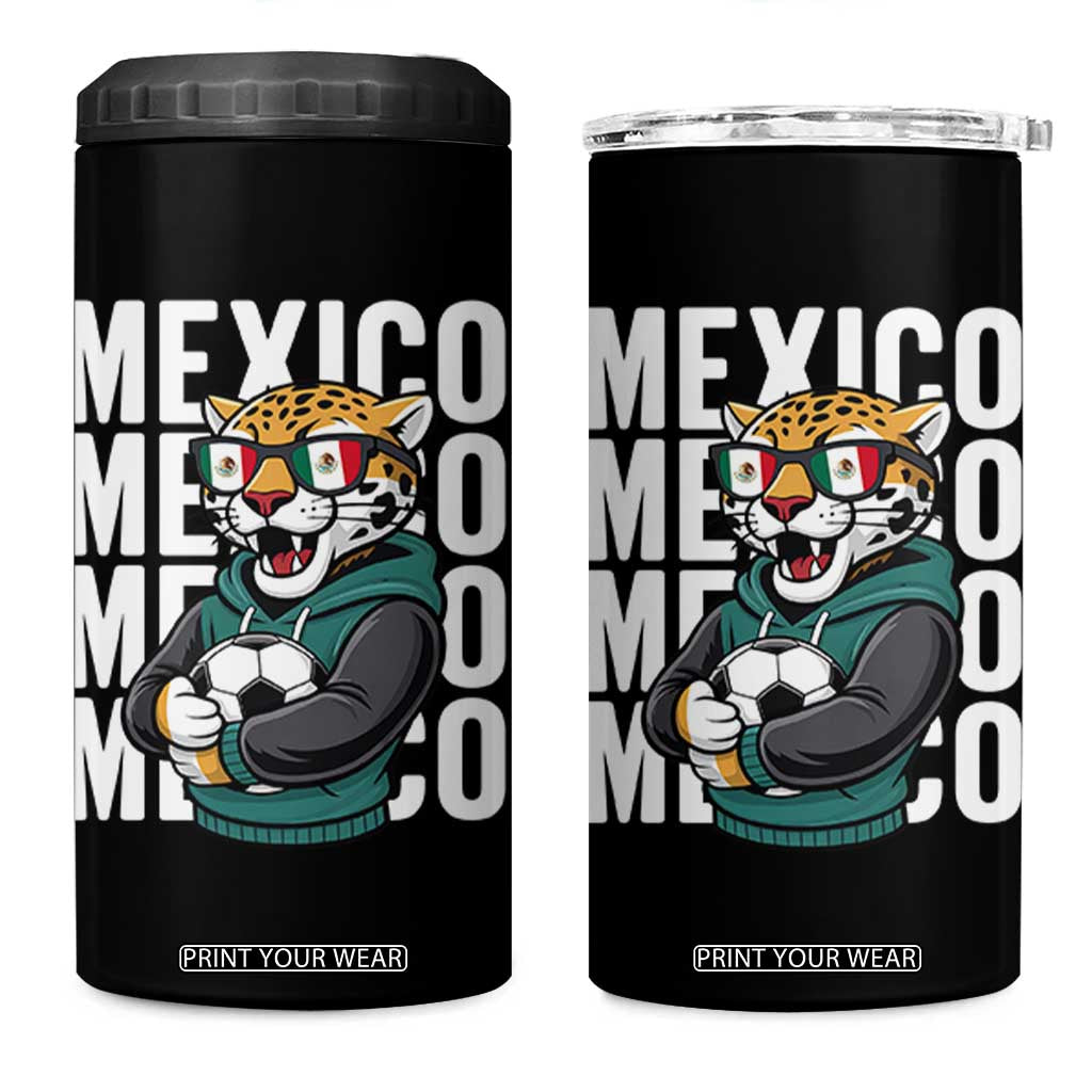 Fierce Mexico Jaguar Soccer Pride Fan Gift 4 in 1 Can Cooler Tumbler TS12 One Size: 16 oz Black Print Your Wear