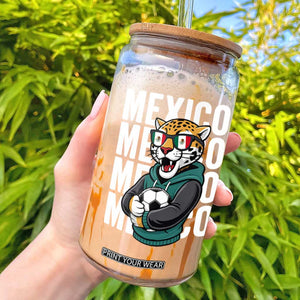 Fierce Mexico Jaguar Soccer Pride Fan Gift Glass Can TS12 Black Print Your Wear