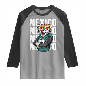 Fierce Mexico Jaguar Soccer Pride Fan Gift Raglan Shirt TS12 Sport Gray Black Print Your Wear