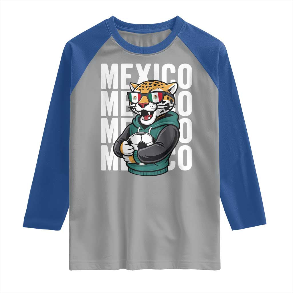 Fierce Mexico Jaguar Soccer Pride Fan Gift Raglan Shirt TS12 Sport Gray Royal Print Your Wear