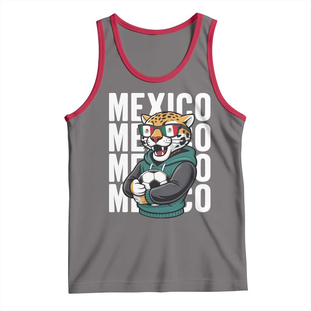 Fierce Mexico Jaguar Soccer Pride Fan Gift Tank Top TS12 Deep Heather Red Print Your Wear