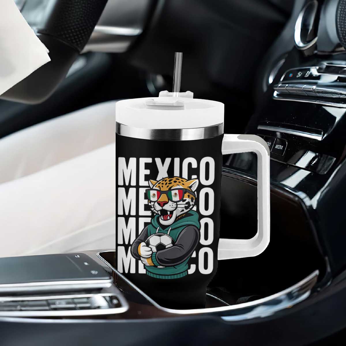 Fierce Mexico Jaguar Soccer Pride Fan Gift Tumbler With Handle TS12 Print Your Wear