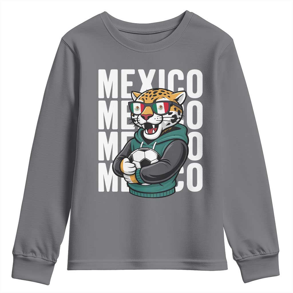 Fierce Mexico Jaguar Soccer Pride Fan Gift Youth Sweatshirt TS12 Charcoal Print Your Wear