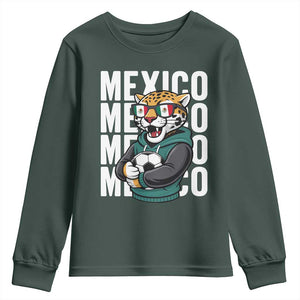 Fierce Mexico Jaguar Soccer Pride Fan Gift Youth Sweatshirt TS12 Dark Forest Green Print Your Wear