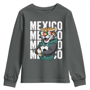 Fierce Mexico Jaguar Soccer Pride Fan Gift Youth Sweatshirt TS12 Dark Heather Print Your Wear
