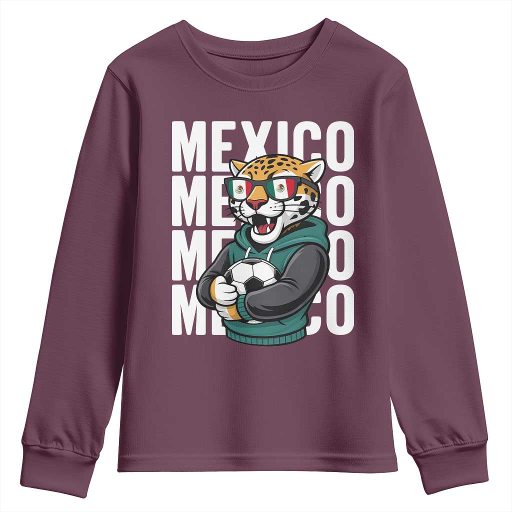 Fierce Mexico Jaguar Soccer Pride Fan Gift Youth Sweatshirt TS12 Maroon Print Your Wear