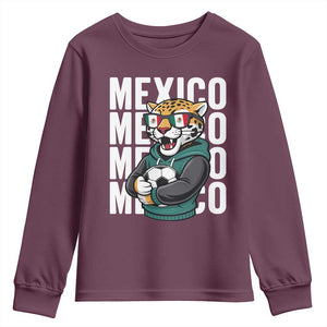 Fierce Mexico Jaguar Soccer Pride Fan Gift Youth Sweatshirt TS12 Maroon Print Your Wear