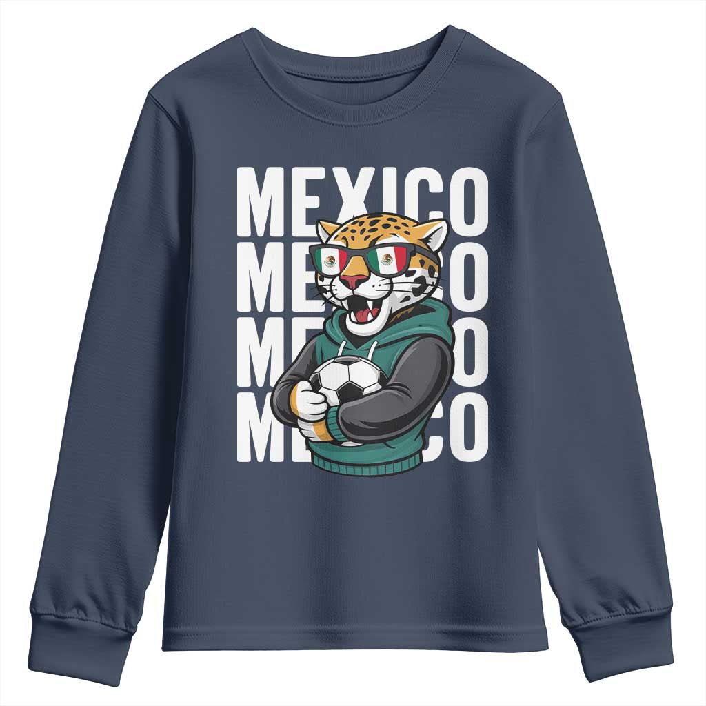 Fierce Mexico Jaguar Soccer Pride Fan Gift Youth Sweatshirt TS12 Navy Print Your Wear