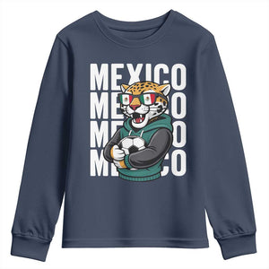 Fierce Mexico Jaguar Soccer Pride Fan Gift Youth Sweatshirt TS12 Navy Print Your Wear