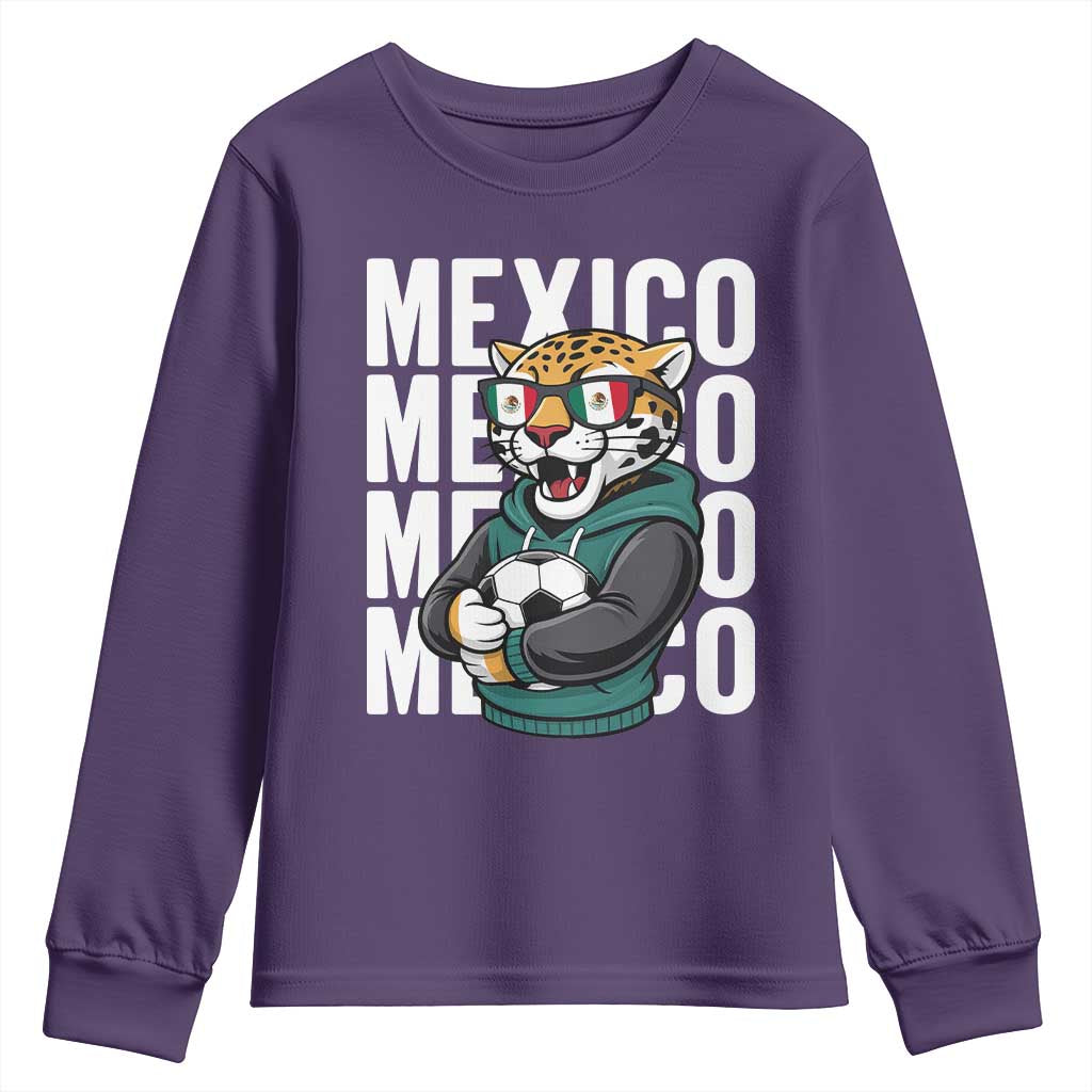 Fierce Mexico Jaguar Soccer Pride Fan Gift Youth Sweatshirt TS12 Purple Print Your Wear