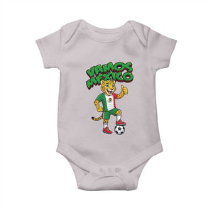 Vamos Mexico Fierce Leopard Baby Onesie Soccer 2026 Fan Gift TS12 Ice Gray Print Your Wear