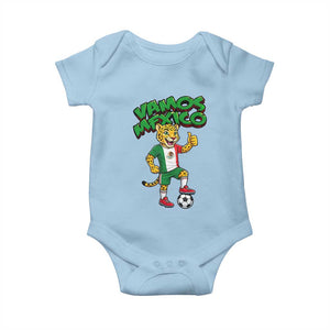 Vamos Mexico Fierce Leopard Baby Onesie Soccer 2026 Fan Gift TS12 Light Blue Print Your Wear