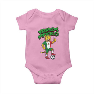 Vamos Mexico Fierce Leopard Baby Onesie Soccer 2026 Fan Gift TS12 Light Pink Print Your Wear