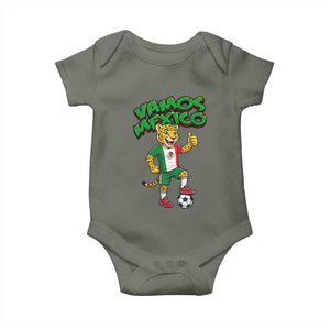 Vamos Mexico Fierce Leopard Baby Onesie Soccer 2026 Fan Gift TS12 Military Green Print Your Wear
