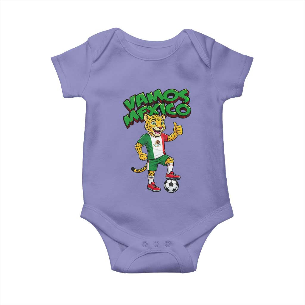 Vamos Mexico Fierce Leopard Baby Onesie Soccer 2026 Fan Gift TS12 Violet Print Your Wear