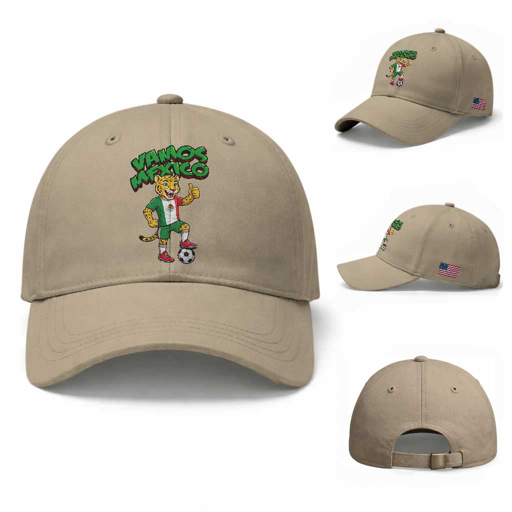 Vamos Mexico Fierce Leopard Baseball Cap Soccer 2026 Fan Gift TS12 Baseball Cap Universal Fit Khaki Print Your Wear