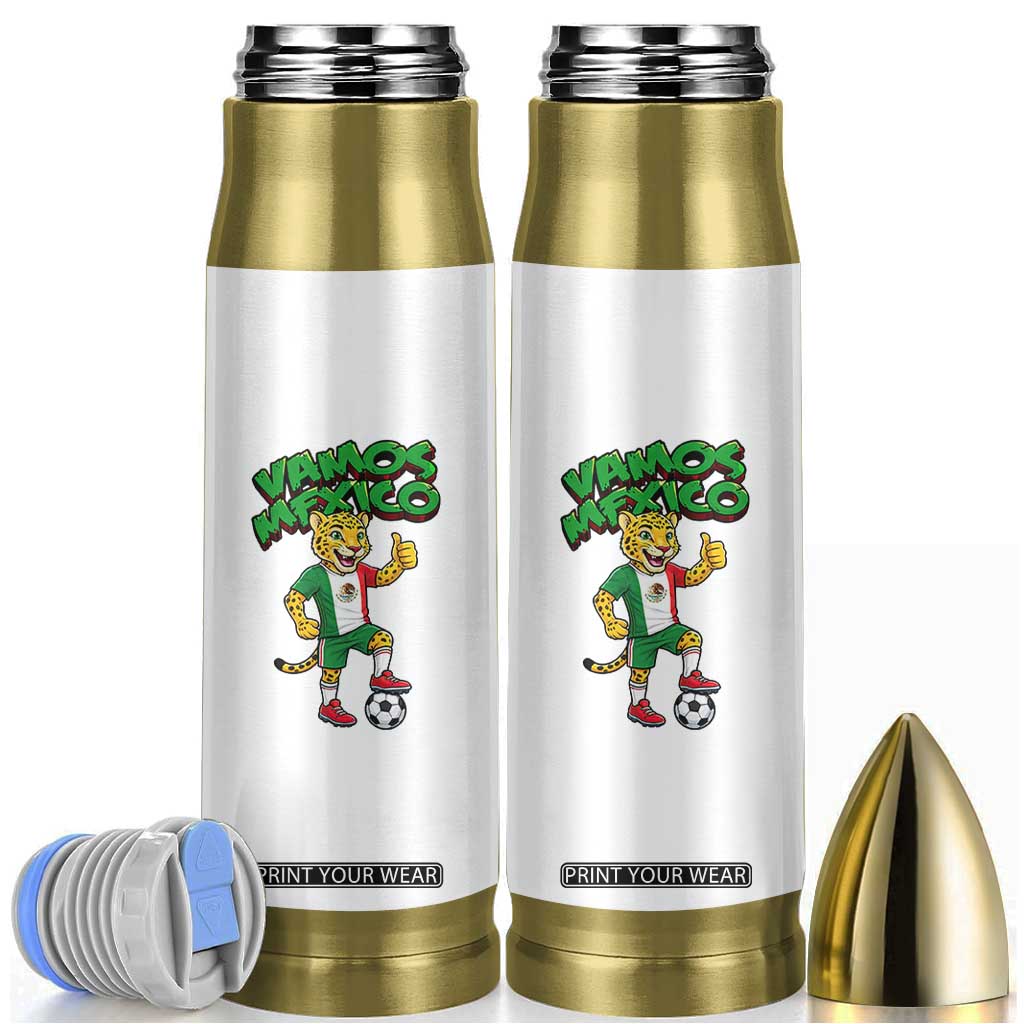 Vamos Mexico Fierce Leopard Bullet Tumbler Soccer 2026 Fan Gift TS12 White Print Your Wear