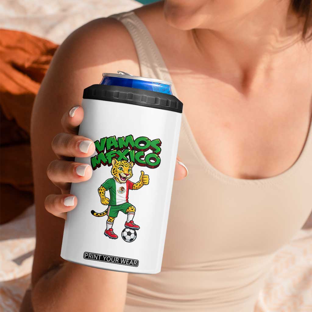 Vamos Mexico Fierce Leopard 4 in 1 Can Cooler Tumbler Soccer 2026 Fan Gift TS12 Print Your Wear