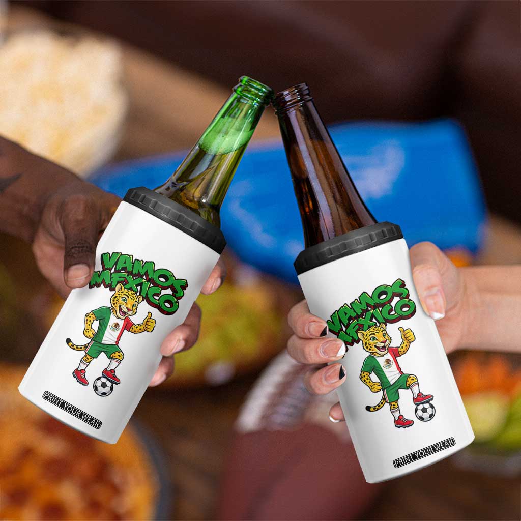 Vamos Mexico Fierce Leopard 4 in 1 Can Cooler Tumbler Soccer 2026 Fan Gift TS12 Print Your Wear