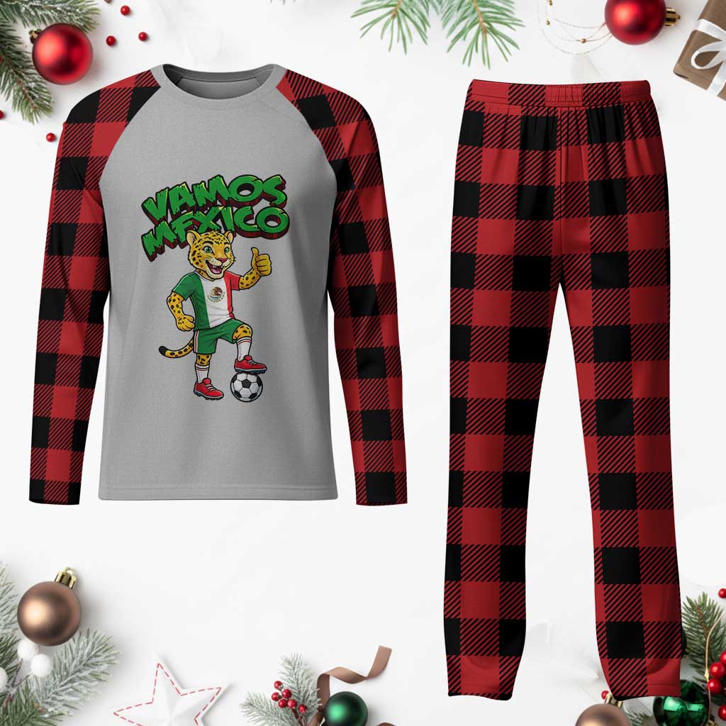 Vamos Mexico Fierce Leopard Plaid Pajama Set Soccer 2026 Fan Gift TS12 Buffalo Plaid Print Your Wear