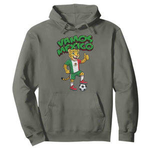 Vamos Mexico Fierce Leopard Hoodie Soccer 2026 Fan Gift TS12 Military Green Print Your Wear