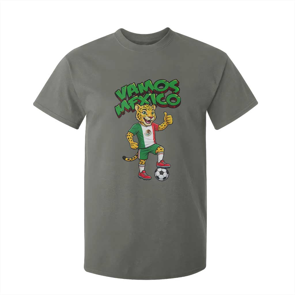 Vamos Mexico Fierce Leopard T Shirt For Kid Soccer 2026 Fan Gift TS12 Military Green Print Your Wear