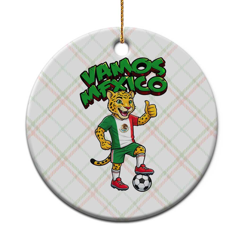 Vamos Mexico Fierce Leopard Ceramic Ornament Soccer 2026 Fan Gift TS12 1pc Christmas Plaid Print Your Wear