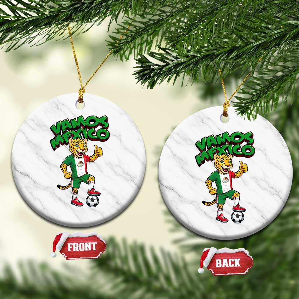 Vamos Mexico Fierce Leopard Ceramic Ornament Soccer 2026 Fan Gift TS12 1pc White Marble Print Your Wear