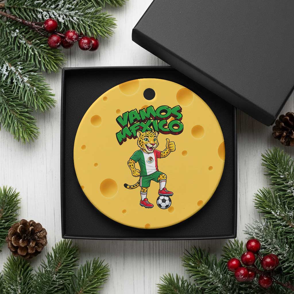 Vamos Mexico Fierce Leopard Ceramic Ornament Soccer 2026 Fan Gift TS12 1pc Yellow Cheese Print Your Wear