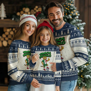 Vamos Mexico Fierce Leopard Ugly Christmas Sweater Soccer 2026 Fan Gift TS12 Beige Navy Print Your Wear