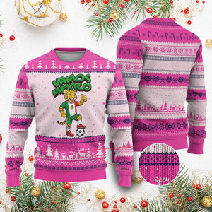 Vamos Mexico Fierce Leopard Ugly Christmas Sweater Soccer 2026 Fan Gift TS12 Hot Pink Print Your Wear