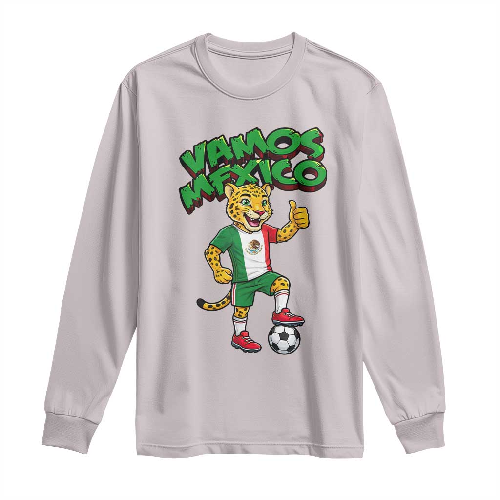 Vamos Mexico Fierce Leopard Long Sleeve Shirt Soccer 2026 Fan Gift TS12 Ice Gray Print Your Wear