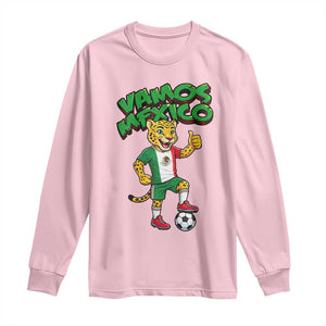 Vamos Mexico Fierce Leopard Long Sleeve Shirt Soccer 2026 Fan Gift TS12 Light Pink Print Your Wear