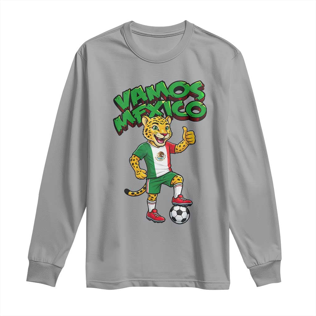 Vamos Mexico Fierce Leopard Long Sleeve Shirt Soccer 2026 Fan Gift TS12 Sport Gray Print Your Wear