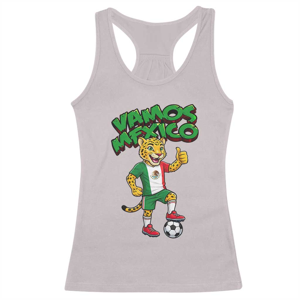 Vamos Mexico Fierce Leopard Racerback Tank Top Soccer 2026 Fan Gift TS12 Ice Gray Print Your Wear
