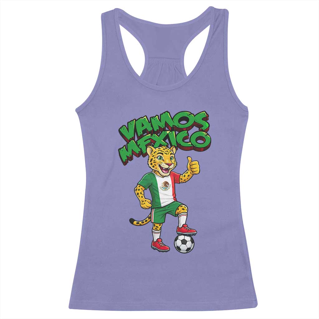 Vamos Mexico Fierce Leopard Racerback Tank Top Soccer 2026 Fan Gift TS12 Violet Print Your Wear