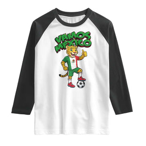 Vamos Mexico Fierce Leopard Raglan Shirt Soccer 2026 Fan Gift TS12 White Black Print Your Wear