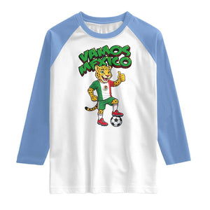 Vamos Mexico Fierce Leopard Raglan Shirt Soccer 2026 Fan Gift TS12 White Carolina Blue Print Your Wear