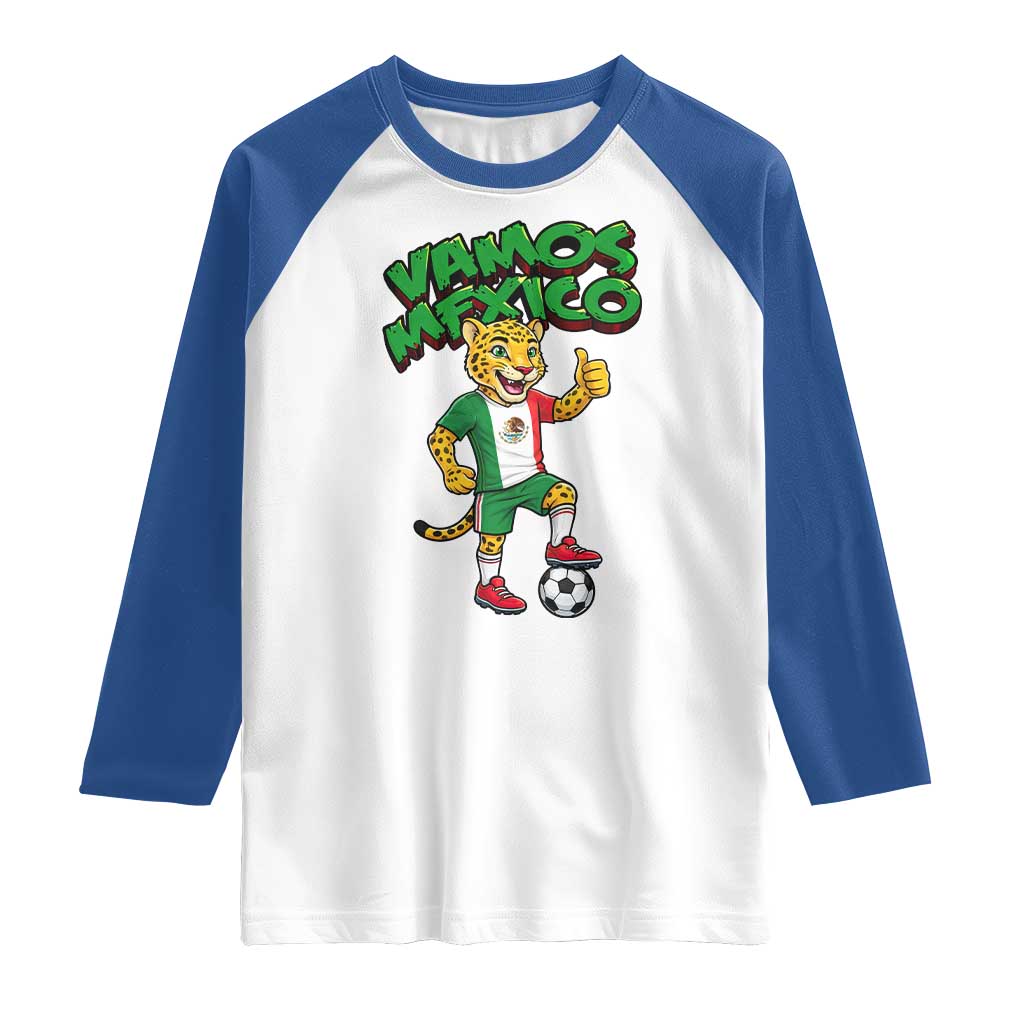 Vamos Mexico Fierce Leopard Raglan Shirt Soccer 2026 Fan Gift TS12 White Royal Print Your Wear