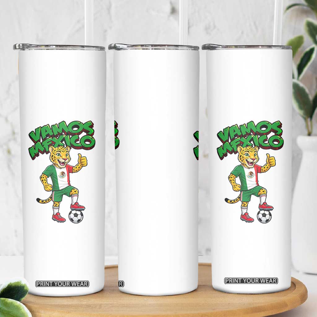 Vamos Mexico Fierce Leopard Skinny Tumbler Soccer 2026 Fan Gift TS12 Print Your Wear
