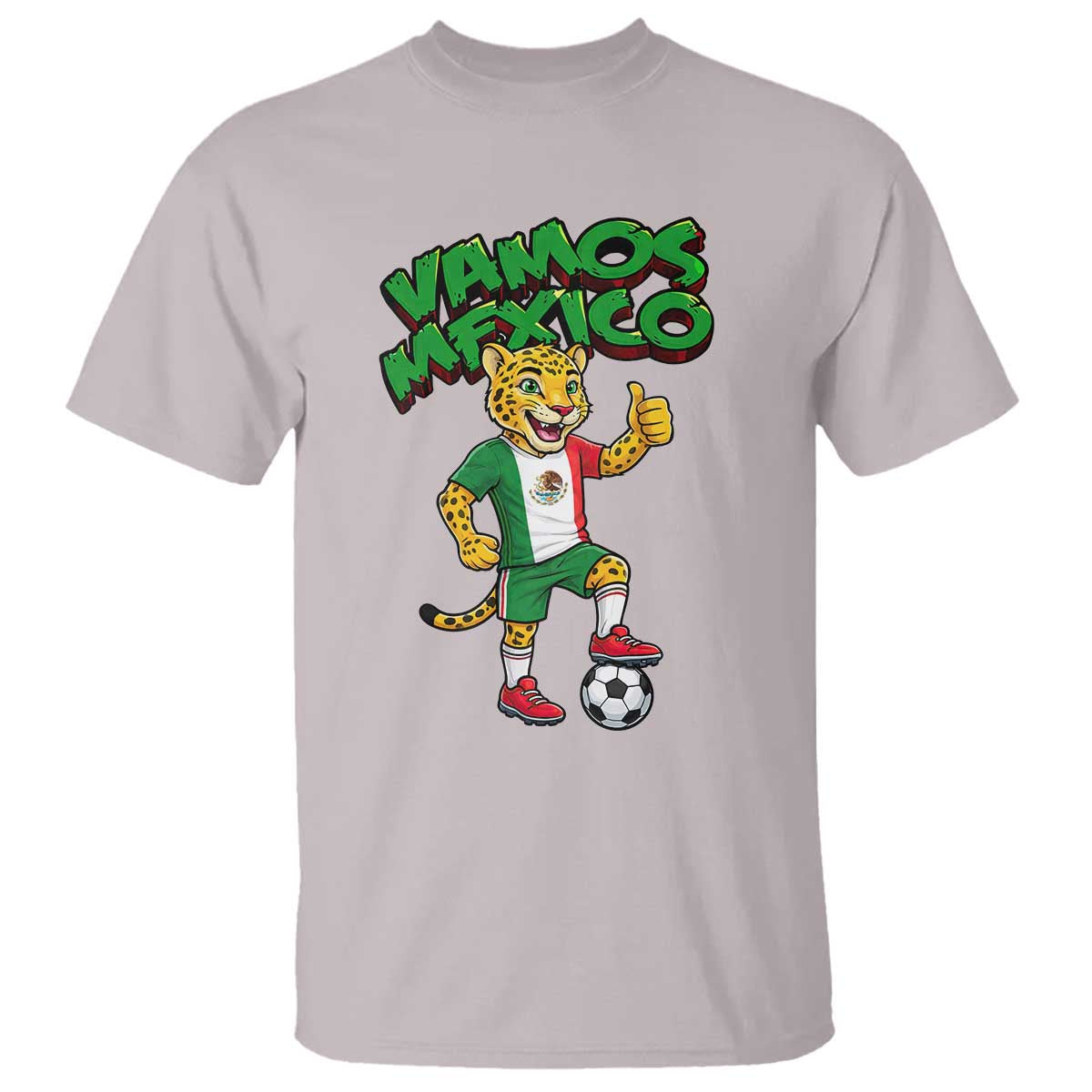 Vamos Mexico Fierce Leopard T Shirt Soccer 2026 Fan Gift TS12 Ice Gray Print Your Wear