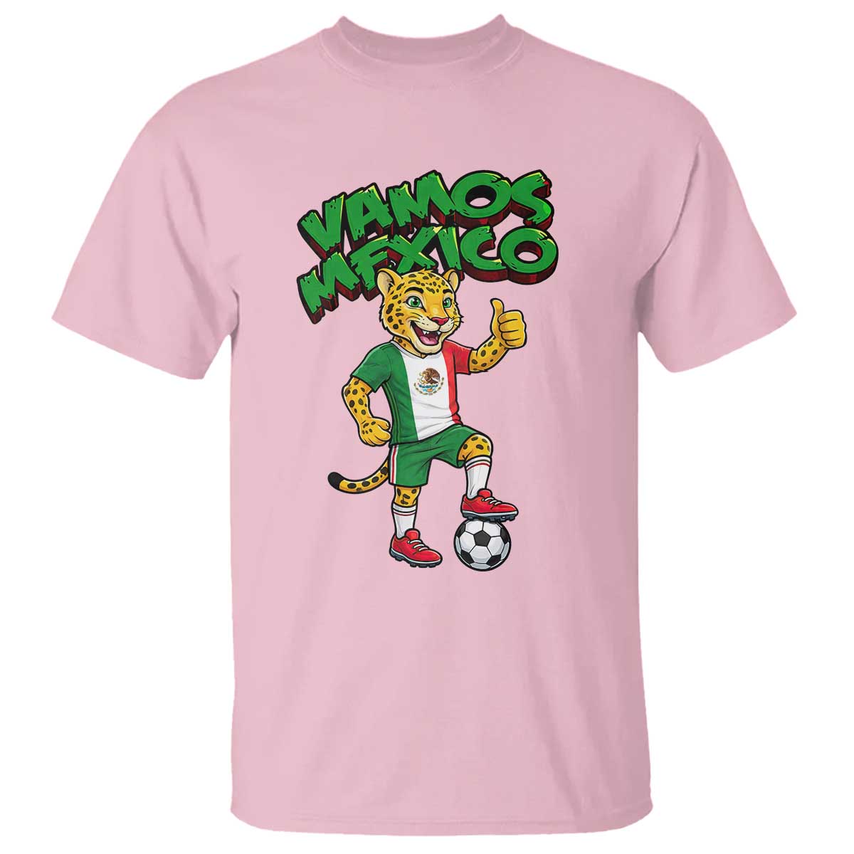 Vamos Mexico Fierce Leopard T Shirt Soccer 2026 Fan Gift TS12 Light Pink Print Your Wear