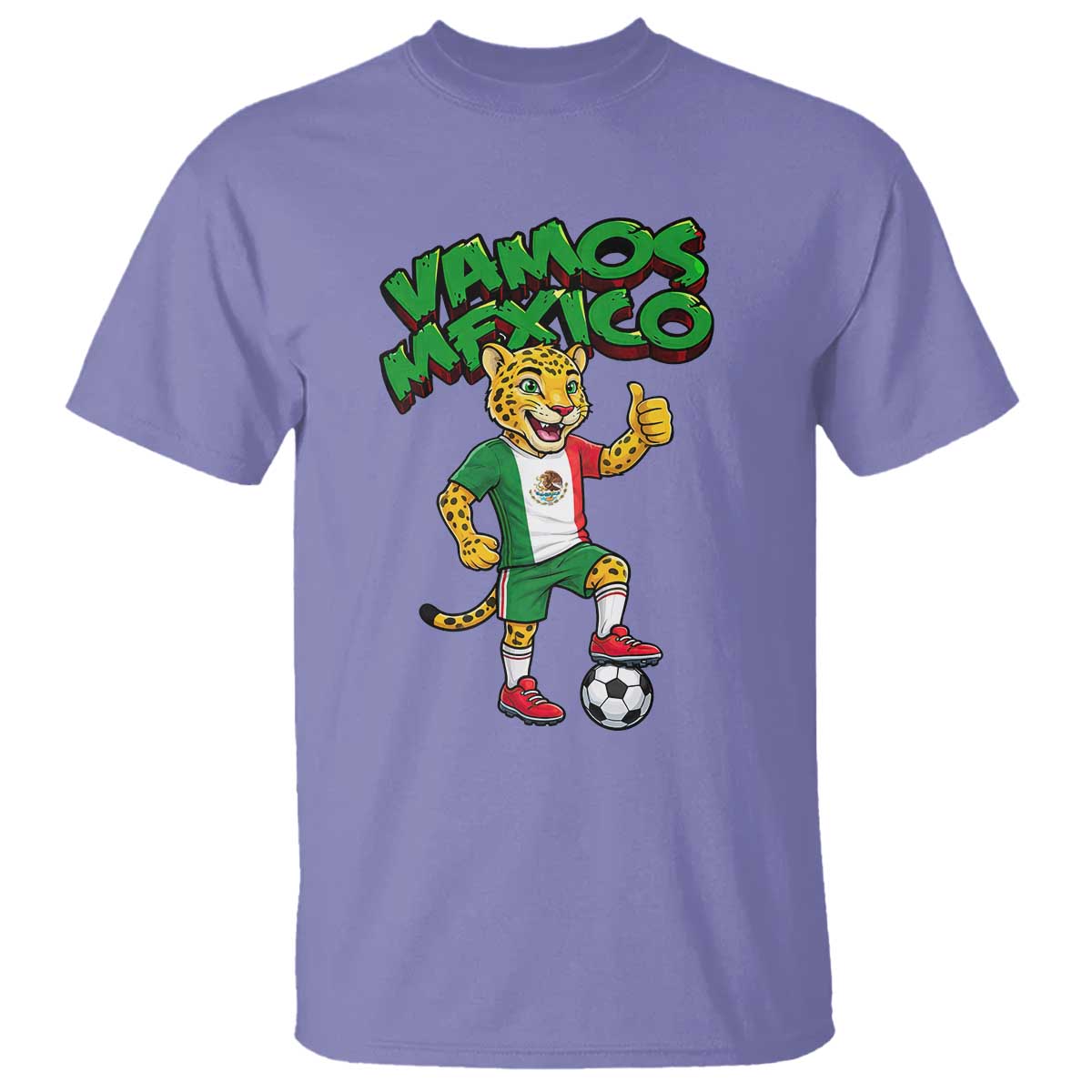 Vamos Mexico Fierce Leopard T Shirt Soccer 2026 Fan Gift TS12 Violet Print Your Wear