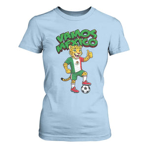Vamos Mexico Fierce Leopard T Shirt For Women Soccer 2026 Fan Gift TS12 Light Blue Print Your Wear